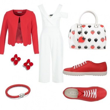 Outfit Bianco e rosso