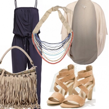 Outfit Beige e blu