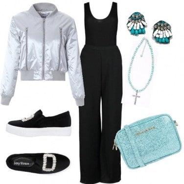 Outfit Il bomber silver