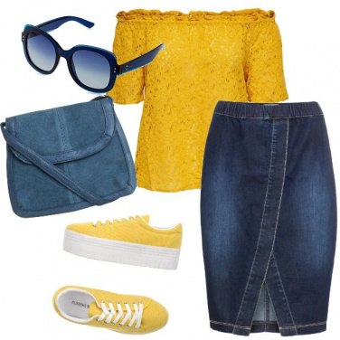 Outfit Yellow and jeans