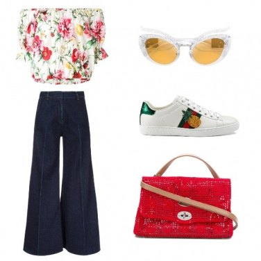 Outfit Il crop top a fiori