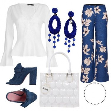 Outfit Bianco e blu per l’ufficio