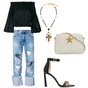 Outfit I jeans strappati