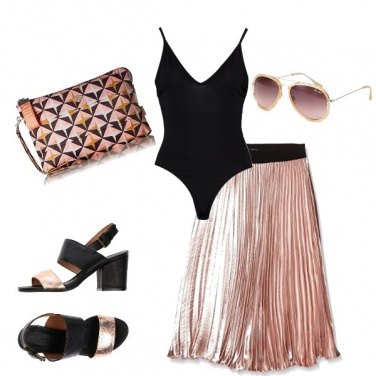 Outfit Rosa tenue metallico