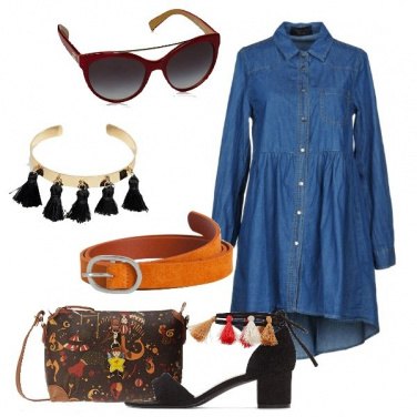 Outfit Denim e pon pon