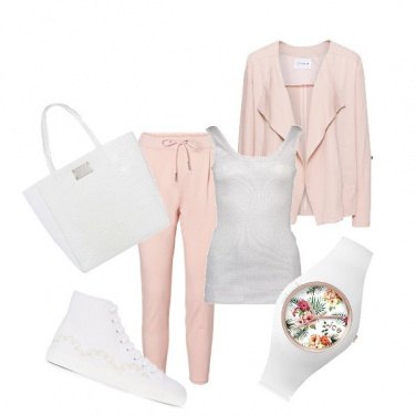 Outfit Bianco e rosa