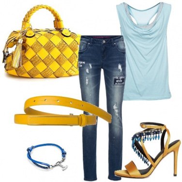 Outfit Giallo e blu