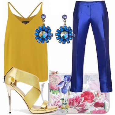 Outfit Oro e blu...per una serata elegante