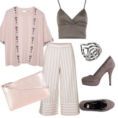 Outfit Tortora e rosa