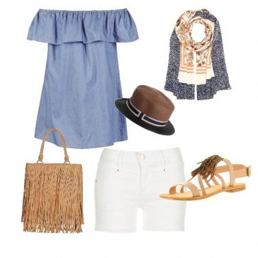Outfit Cuoio e azzurro