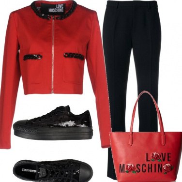 Outfit Glam rosso e nero