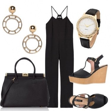 Outfit Nero e oro
