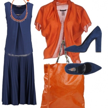Outfit Blu e arancio