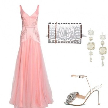 Outfit Cerimonia in rosa confetto