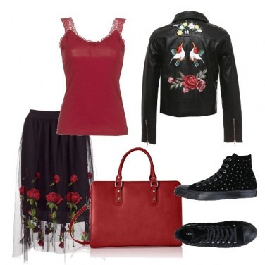 Outfit Converse romantiche
