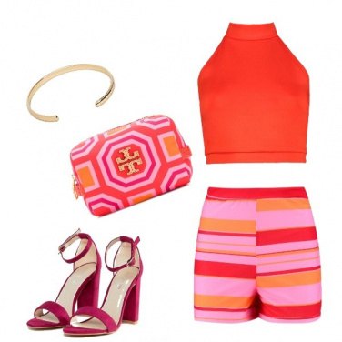 Outfit Rosa e arancio