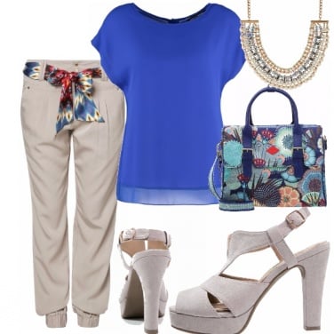 Outfit Beige e snorkel blue