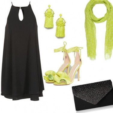 Outfit Nero e verde acido