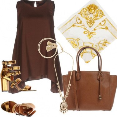 Outfit Marrone e oro