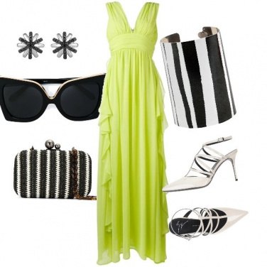 Outfit Cerimonia in verde mela
