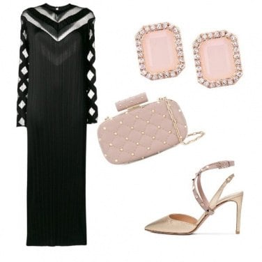 Outfit Nero e rosa