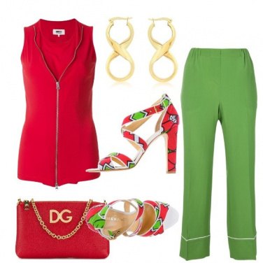 Outfit Rosso e lime