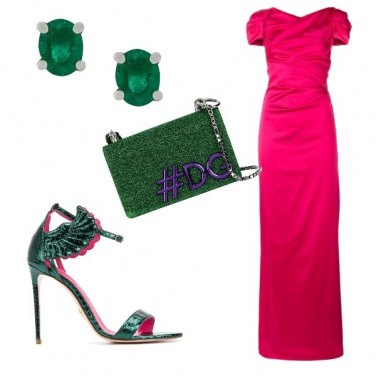 Outfit Verde e fucsia