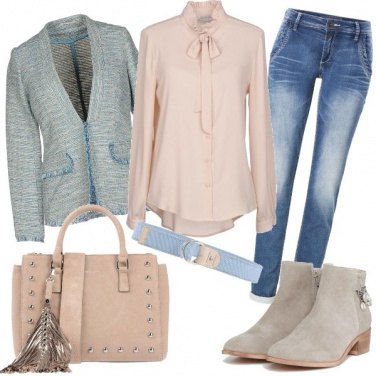 Outfit Denim e cipria