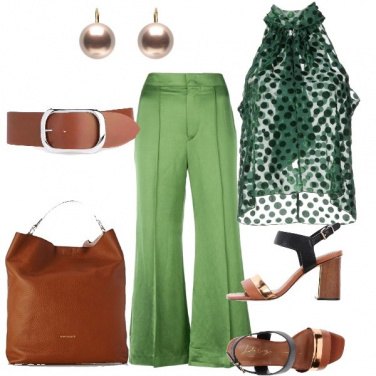 Outfit Cuoio sul verde