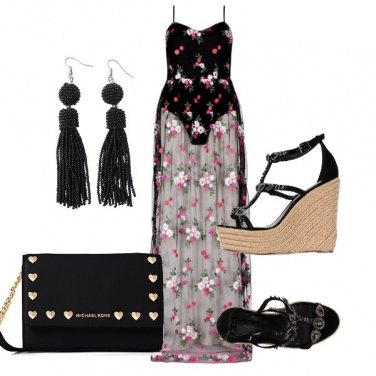 Outfit Fiori e nero