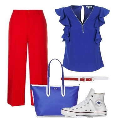 Outfit Pantaloni culotte e Converse