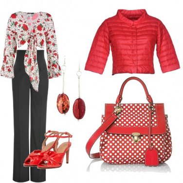 Outfit Pois e fiori
