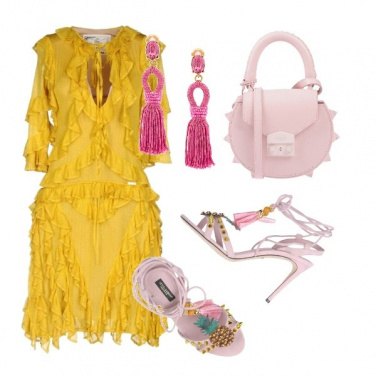 Outfit Soft pink, explosive yellow