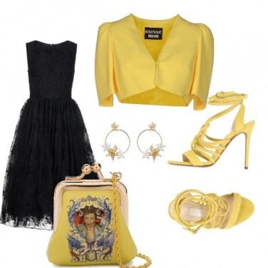 Outfit Cerimonia in giallo