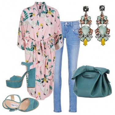 Outfit Jeans e kimono