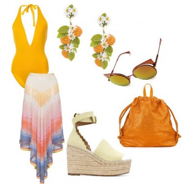 Outfit Luminosa in spiaggia