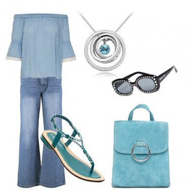 Outfit Denim e turchese