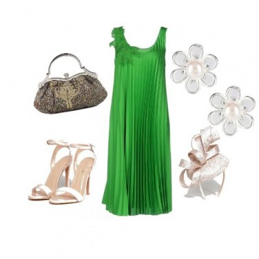 Outfit CMPS Cerimonia verde prato