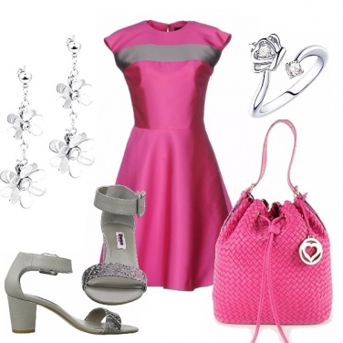 Outfit Fucsia e grigio