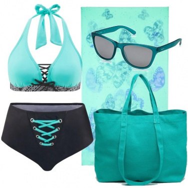 Outfit Turchese con i lacci