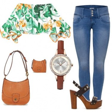 Outfit Denim e fiori