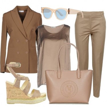 Outfit Color block cammello