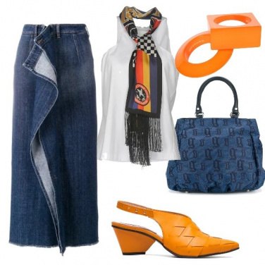 Outfit Orange and jeans