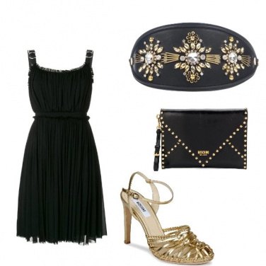 Outfit Little black dress con cintura fashion