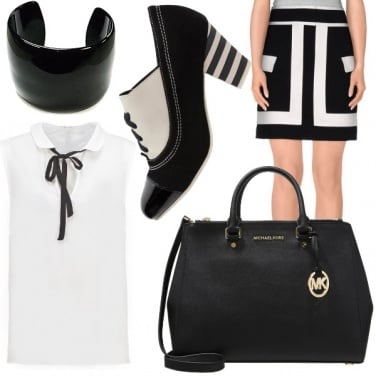 Outfit Optical bianco e nero