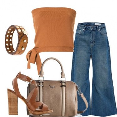 Outfit Jeans a palazzo