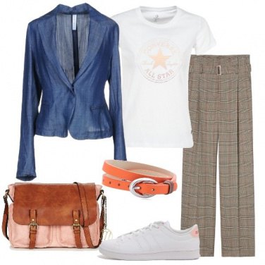 Outfit Principe di Galles e denim