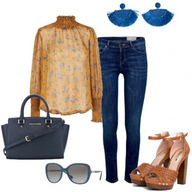 Outfit La blusa col collo arricciato
