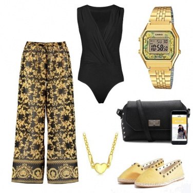 Outfit Nero e oro