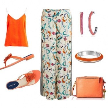 Outfit Pantalone fantasia. Orange